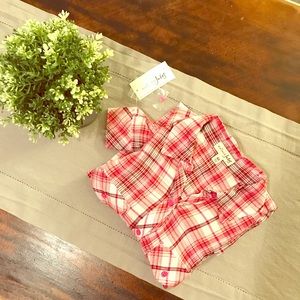 NWT Maison Jules Plaid Top • XS